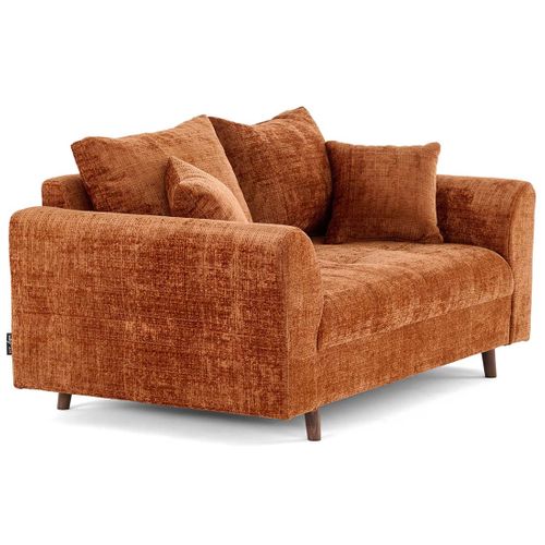 Rune - Canapé Droit 2 Places En Velours Texturé Rouille
