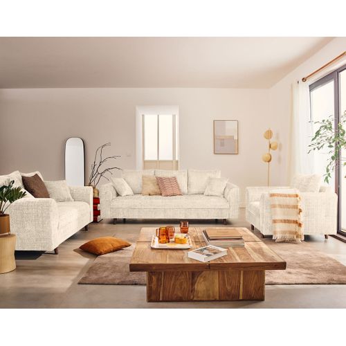 Rune - Fauteuil En Velours Texturé Beige