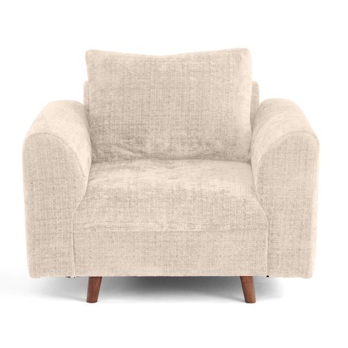 Rune - Fauteuil En Velours Texturé Beige