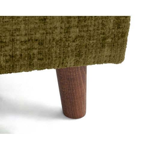 Rune - Fauteuil En Velours Texturé Vert Olive