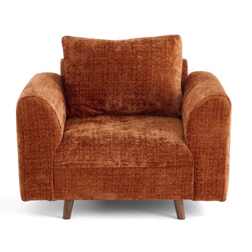 Rune - Fauteuil En Velours Texturé Rouille