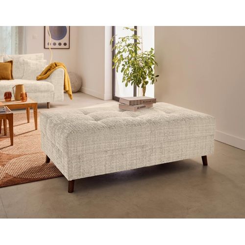 Rune - Pouf En Velours Texturé Beige