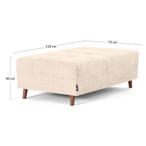 Rune - Pouf En Velours Texturé Beige