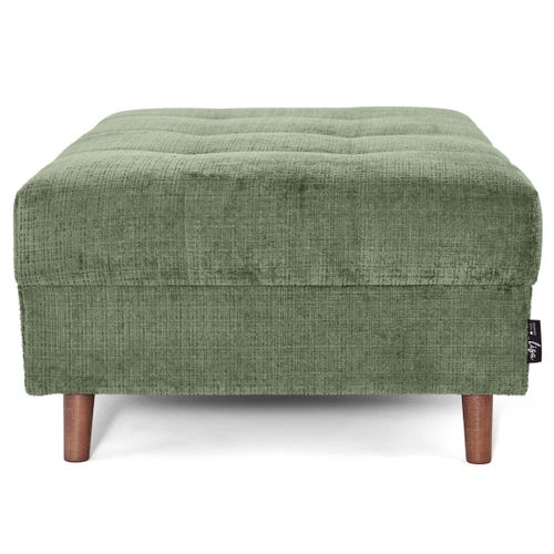 Rune - Pouf En Velours Texturé Vert Sauge