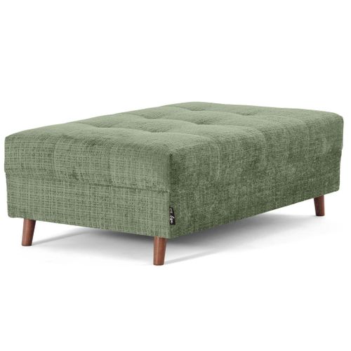 Rune - Pouf En Velours Texturé Vert Sauge