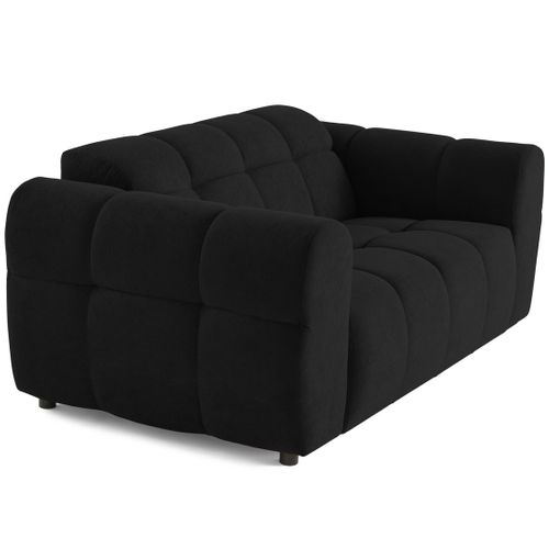 Ray - Canapé Droit 2 Places En Tissu Texturé Noir