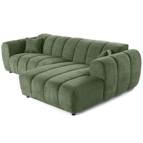 Curtis - Canapé D'angle Droit 4 Places En Tissu Texturé