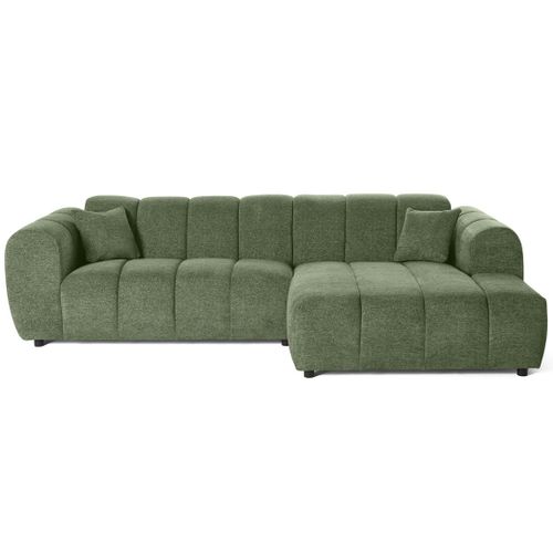 Curtis - Canapé D'angle Droit 4 Places En Tissu Texturé