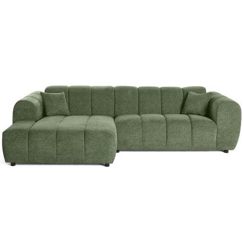 Curtis - Canapé D'angle Gauche 4 Places En Tissu Texturé