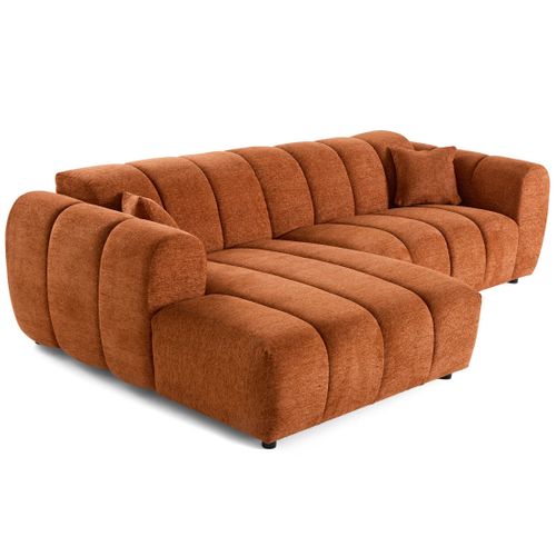 Curtis - Canapé D'angle Gauche 4 Places En Tissu Texturé