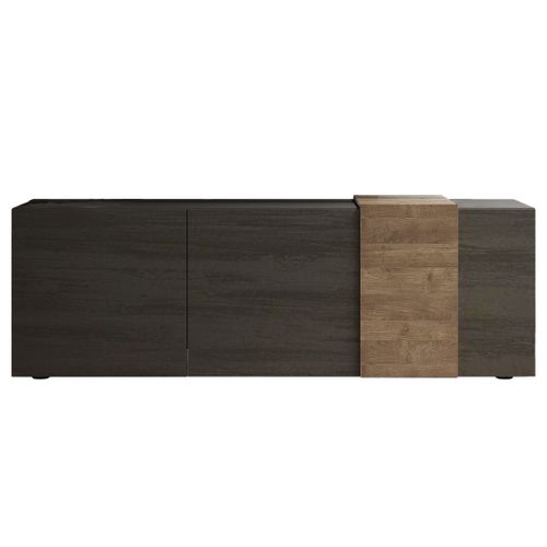 Leon - Meuble TV - 3 Portes - 181 Cm Gris / Bois