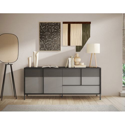 Jules - Buffet Bas - 4 Portes Et 1 Tiroir - 206 Cm