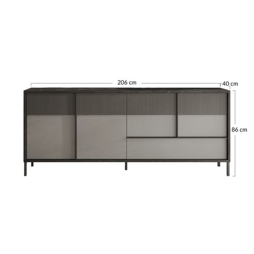 Jules - Buffet Bas - 4 Portes Et 1 Tiroir - 206 Cm