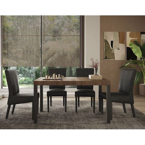 Jules - Table à Manger - 6 Personnes Gris / Bois