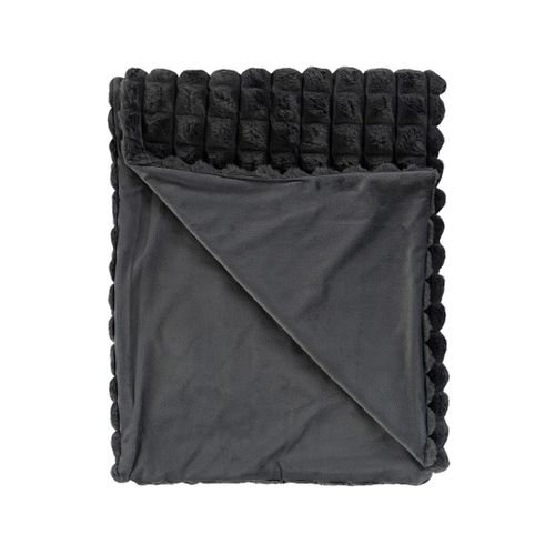 Sweety - Plaid - 150x200 Cm - En Velours Gris Anthracite