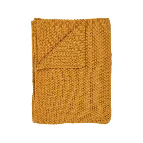 Adrano - Plaid - 130x170 Cm - En Coton Recyclé Jaune