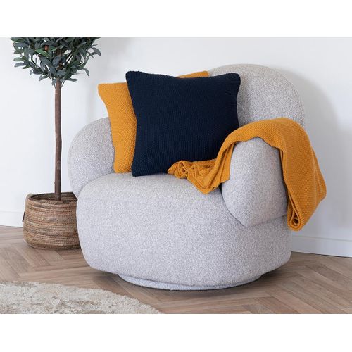 Adrano - Plaid - 130x170 Cm - En Coton Recyclé Jaune