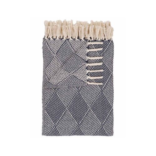 Mombosa - Plaid - 130x180 Cm - Motif Géométrique - En Coton Recyclé