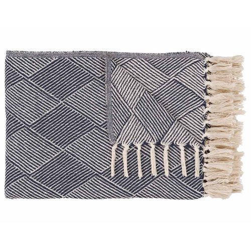 Mombosa - Plaid - 130x180 Cm - Motif Géométrique - En Coton Recyclé