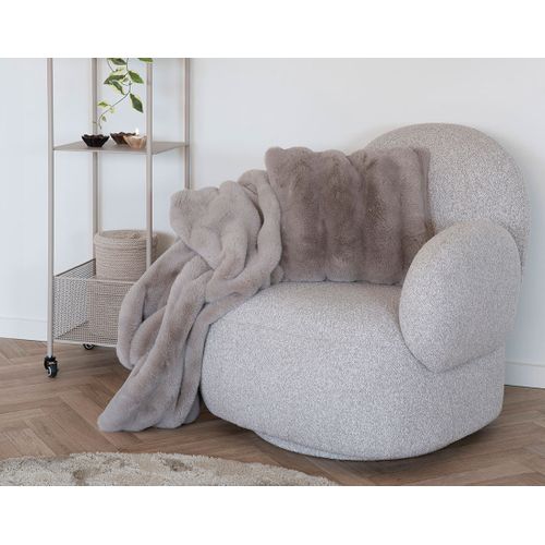Javier - Fauteuil Pivotant - En Tissu Bouclette
