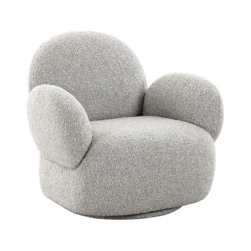 Javier - Fauteuil Pivotant - En Tissu Bouclette