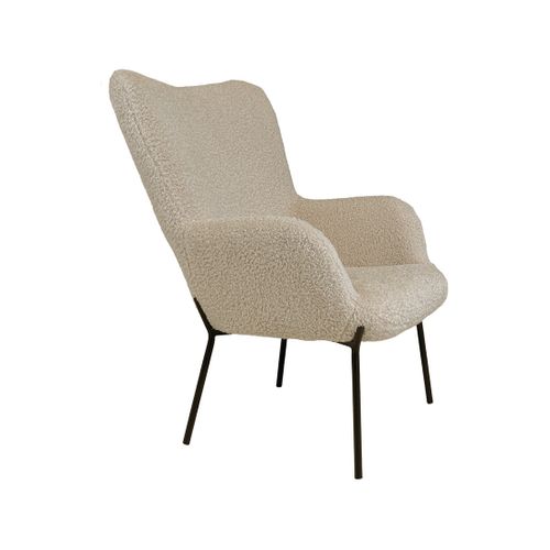 Emilio - Fauteuil - En Tissu Bouclette Beige