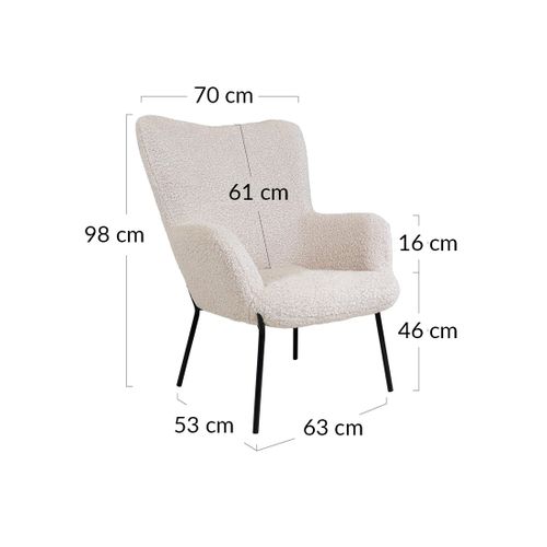 Emilio - Fauteuil - En Tissu Bouclette Beige