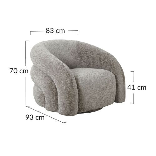 Nicolo - Fauteuil Pivotant - En Tissu Texturé