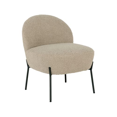 Renato - Fauteuil Avec Pieds En Acier - En Tissu Bouclette