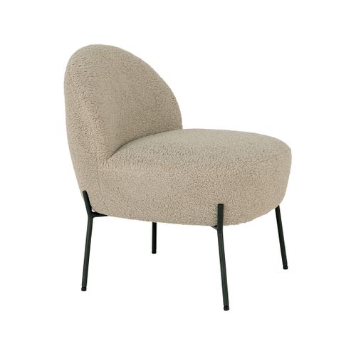 Renato - Fauteuil Avec Pieds En Acier - En Tissu Bouclette