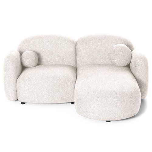 Velris - Canapé D'angle Droit 3 Places En Tissu Moucheté