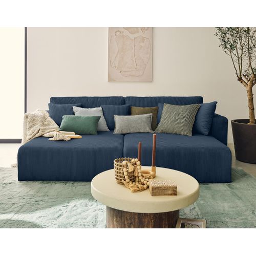 Topaze - Canapé Droit 4 Places Avec Double Méridienne - Assise Profonde - En Velours Côtelé