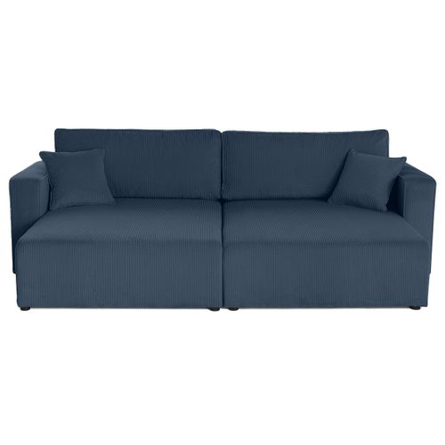 Topaze - Canapé Droit 4 Places Avec Double Méridienne - Assise Profonde - En Velours Côtelé