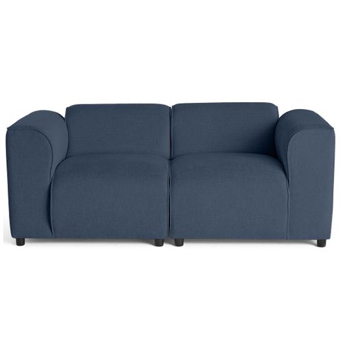 Suaro - Canapé Modulable 2 Places En Tissu Texturé Bleu