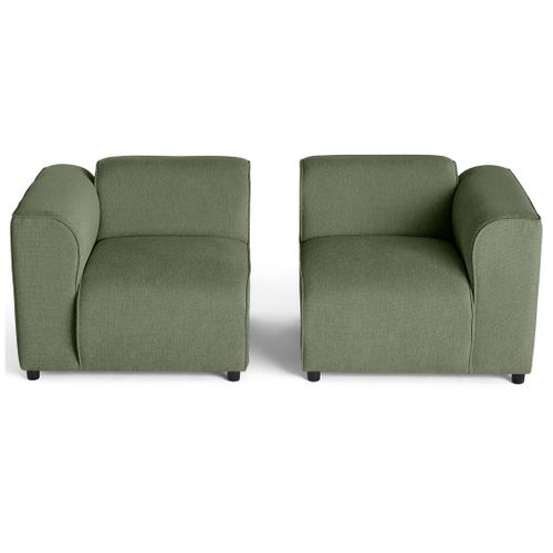 Suaro - Canapé Modulable 2 Places En Tissu Texturé Vert