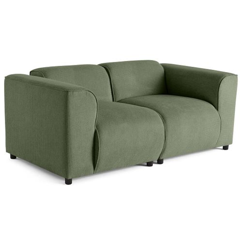 Suaro - Canapé Modulable 2 Places En Tissu Texturé Vert