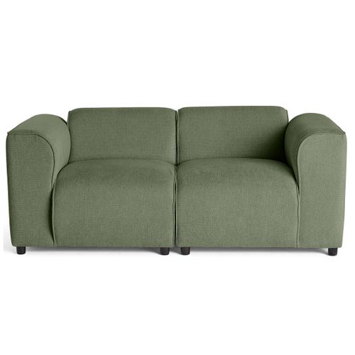 Suaro - Canapé Modulable 2 Places En Tissu Texturé Vert