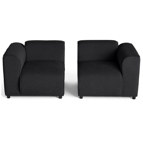 Suaro - Canapé Modulable 2 Places En Tissu Texturé Noir