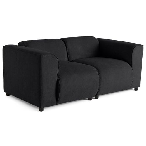 Suaro - Canapé Modulable 2 Places En Tissu Texturé Noir