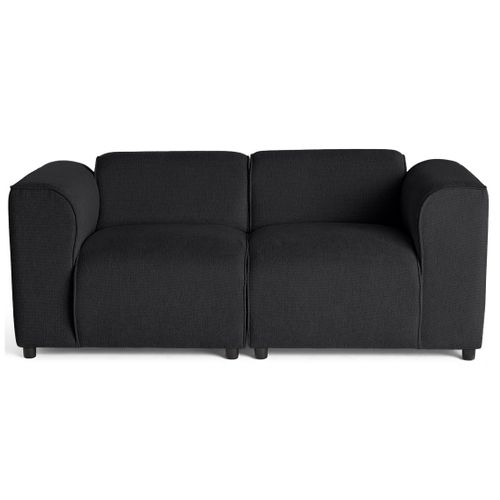 Suaro - Canapé Modulable 2 Places En Tissu Texturé Noir