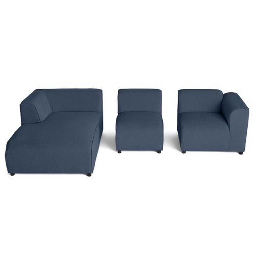 Suaro - Canapé Modulable D'angle Gauche 4 Places En Tissu Texturé