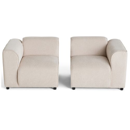 Suaro - Canapé Modulable 2 Places En Tissu Texturé Beige