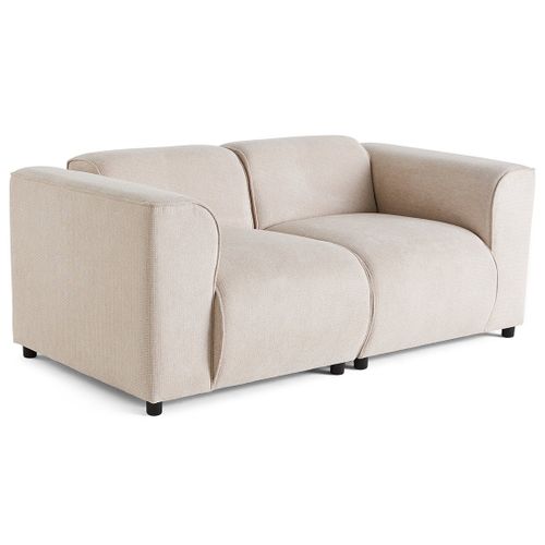 Suaro - Canapé Modulable 2 Places En Tissu Texturé Beige