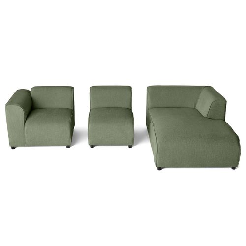 Suaro - Canapé Modulable D'angle Droit 4 Places En Tissu Texturé