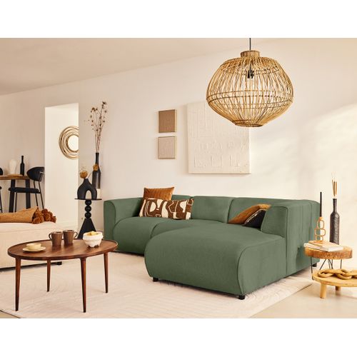 Suaro - Canapé Modulable D'angle Droit 4 Places En Tissu Texturé