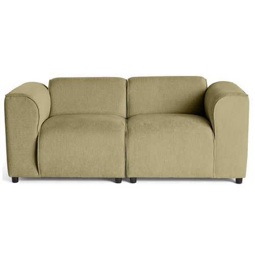 Suaro - Canapé Modulable 2 Places En Tissu Texturé Vert Sauge