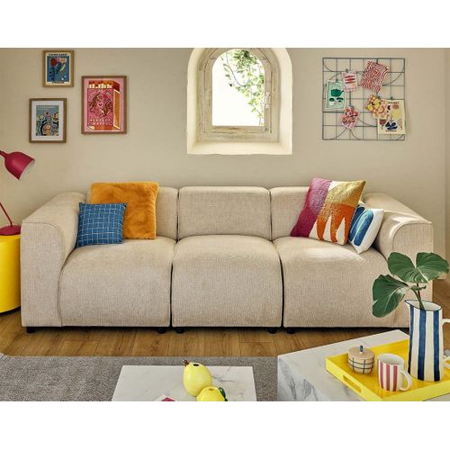 Suaro - Canapé Modulable 3 Places En Tissu Texturé