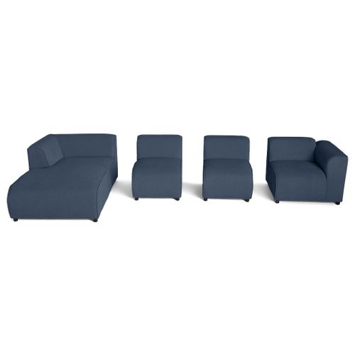 Suaro - Canapé Modulable D'angle Gauche 5 Places En Tissu Texturé