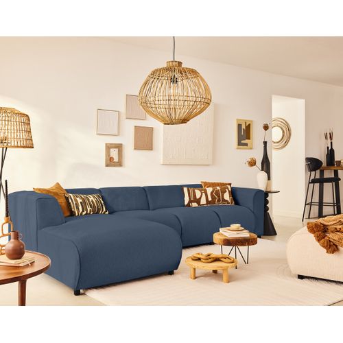 Suaro - Canapé Modulable D'angle Gauche 5 Places En Tissu Texturé