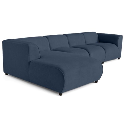 Suaro - Canapé Modulable D'angle Gauche 5 Places En Tissu Texturé